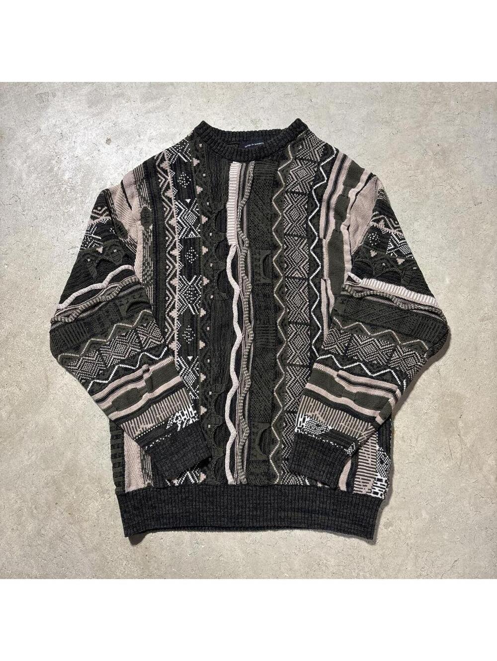 Vintage Y2K 3D Knit Coogi Style Sweater Cotton On Garments Mens M